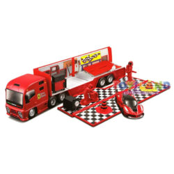 Bburago - 1:43 - Ferrari Race + PLAY RACING HAULER, incl. 1 char -18-31202