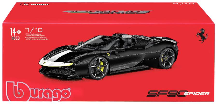 Bburago Ferrari Signature - SF90 Spider Assetto Fiorano - Black met-16910