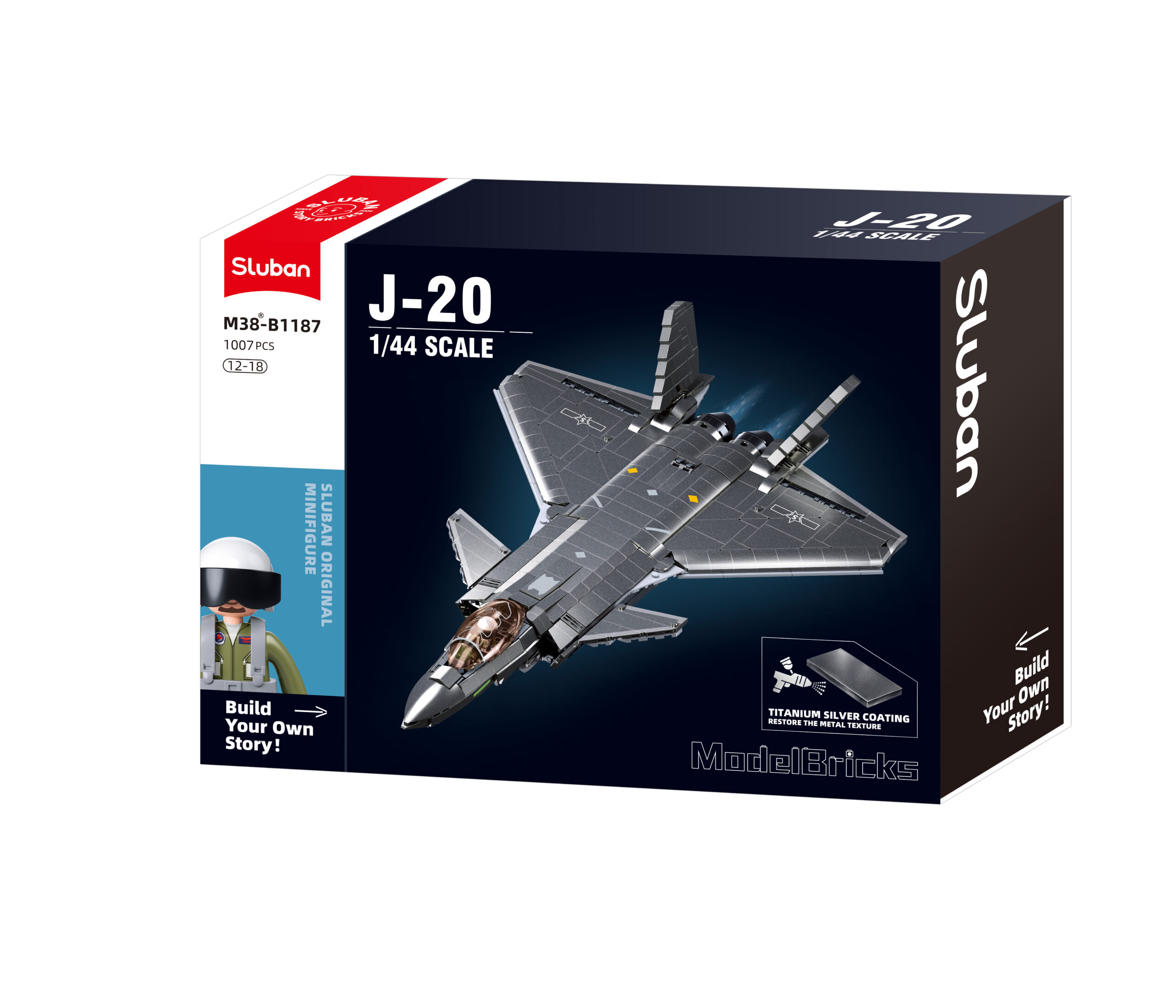 Sluban - J20SS Stealth Aircraft Metal Coating Version M38-B1187