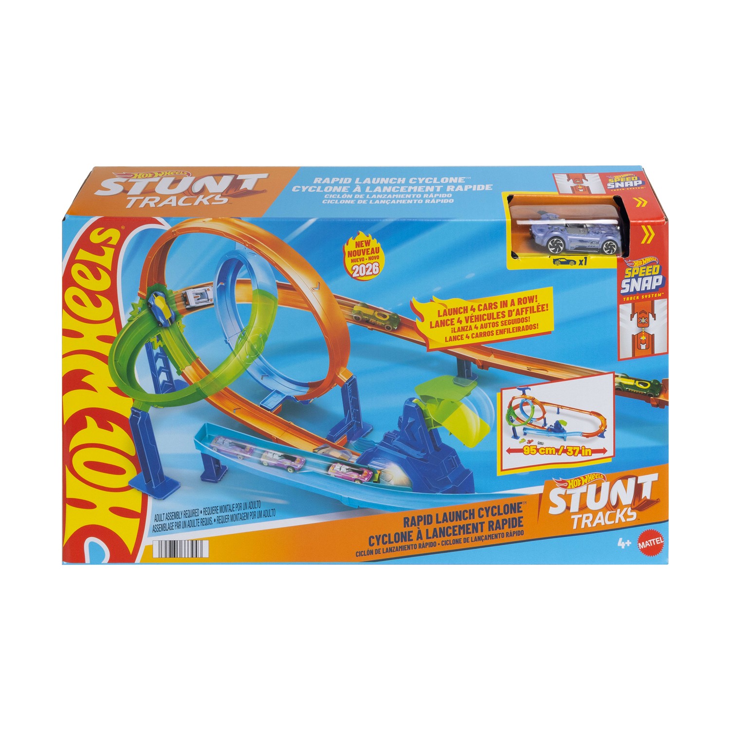 Mattel Hot Wheels Speed Snap: Stunt Tracks - Rapid Launch Cyclone Playset (JHK73)